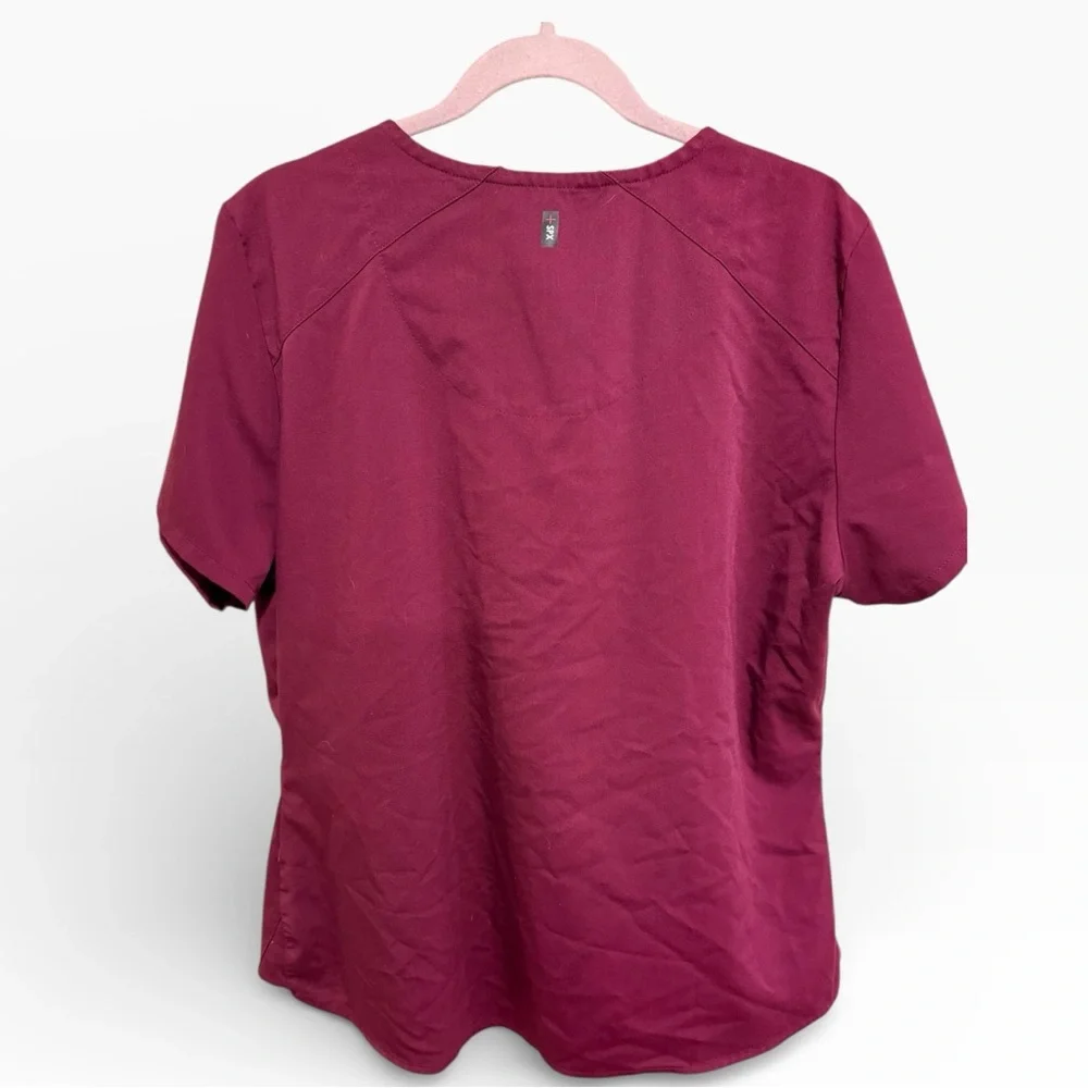 BUNDLE: Grey's Anatomy Women’s Scrub Tops in Olive, Charcoal and Burgundy - XL - Picture 5 of 10